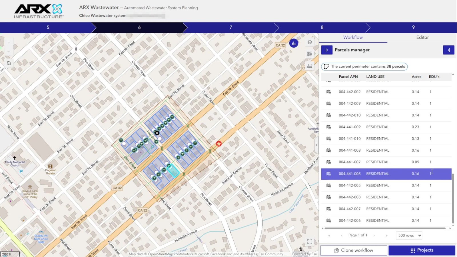 Step 6: parcel manager for the boundary
